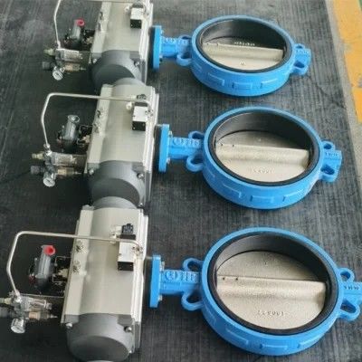 Niedertemperaturhandwerkliche PN16 PN25 DN40-DN400 300LB Metall-Harddichtung Pneumatische Wafer-Schmetterlingsventil