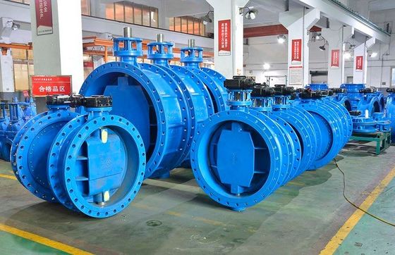 Flowseal Doppelflansche Dreifach exzentrische Schmetterlingsventilgetriebe bedient