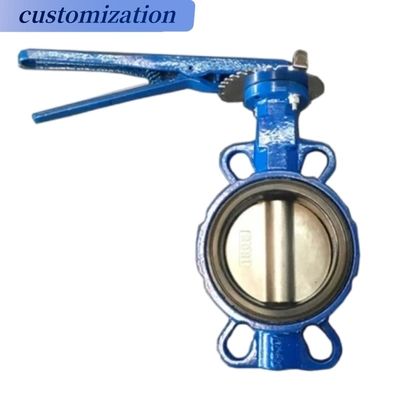 Verkaufen Sie CF8 Di Ci EPDM PTFE Strong Acid Ductile Iron Lever Betrieben Wafer Schmetterlingsventil