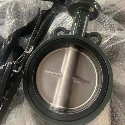 CF8 Gusseisenplatte Wassermedien 10K Handgriff Manuell betrieben DK Wafer Schmetterlingsventil
