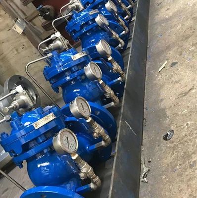 Robuste Gusseisen ANSI 150LB JIS 10K pn16 WCB Hydraulisches Wasserdiaphragma Multifunktionspumpenregelventil