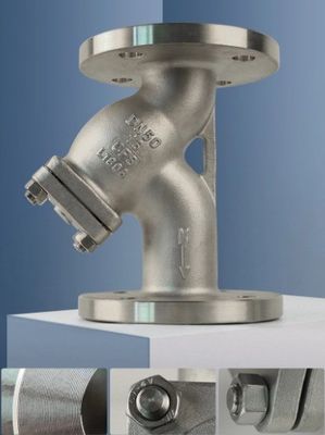 DI Karosseriematerial Edelstahl CF8/CF8M PN16 Flansche Y-Strainer mit Stütze
